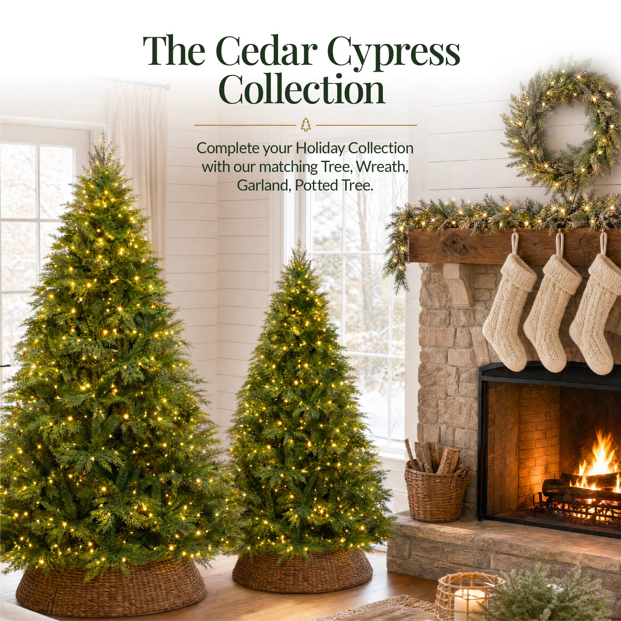 The Cedar Cypress Collection

Complete your Holiday Collection with our matching Tree, Wreath, Garland, Potted Tree.