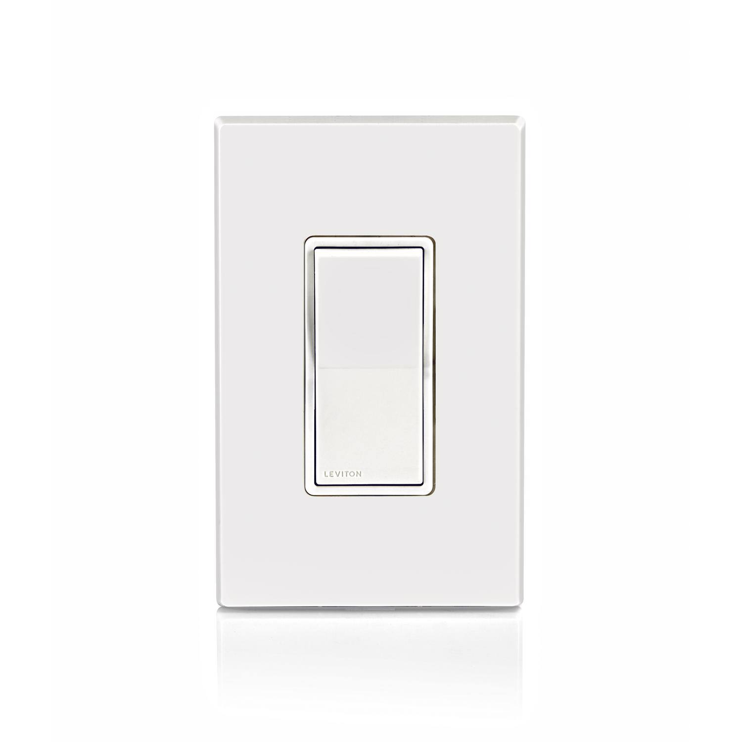 Front. Leviton - Leviton Single Pole Rocker Switch White 1 pk - White.