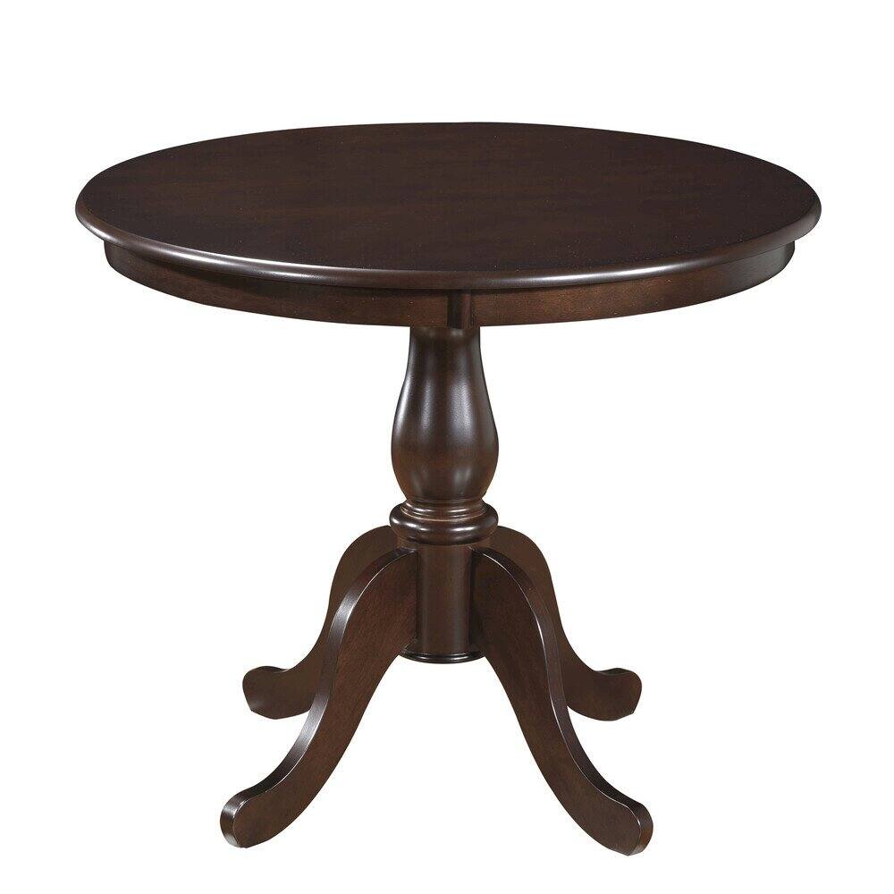 Angle. Carolina Chair & Table - Fairview 36" Pedestal Dining Table with 4 Whitman Dining Chairs - Espresso - Espresso.