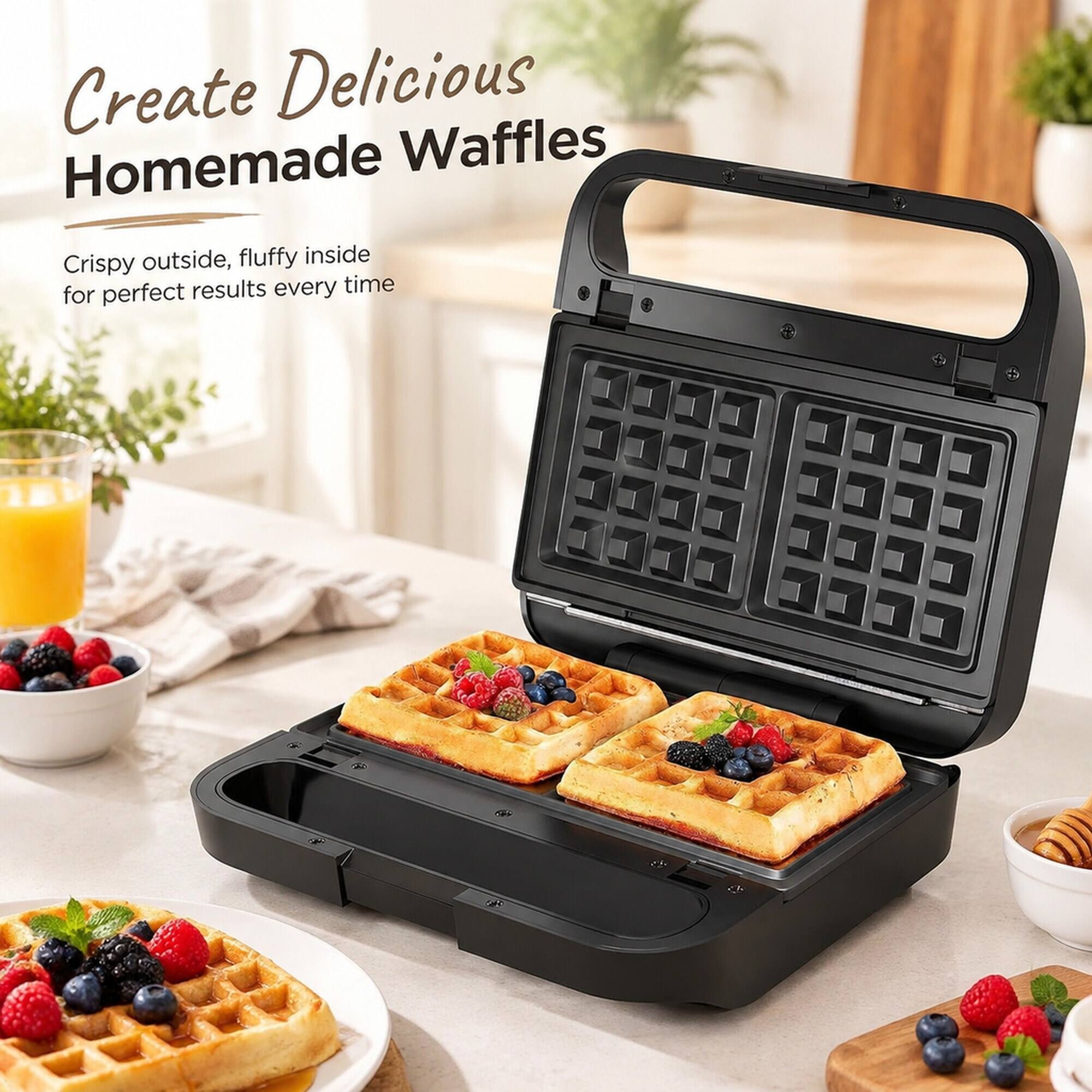 Create Delicious Homemade Waffles  
Crispy outside, fluffy inside for perfect results every time