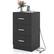 Front. Costway - Costway Nightstand with Charging Station, 3 Storage Drawers, Bedside Table for Bedroom - Black.