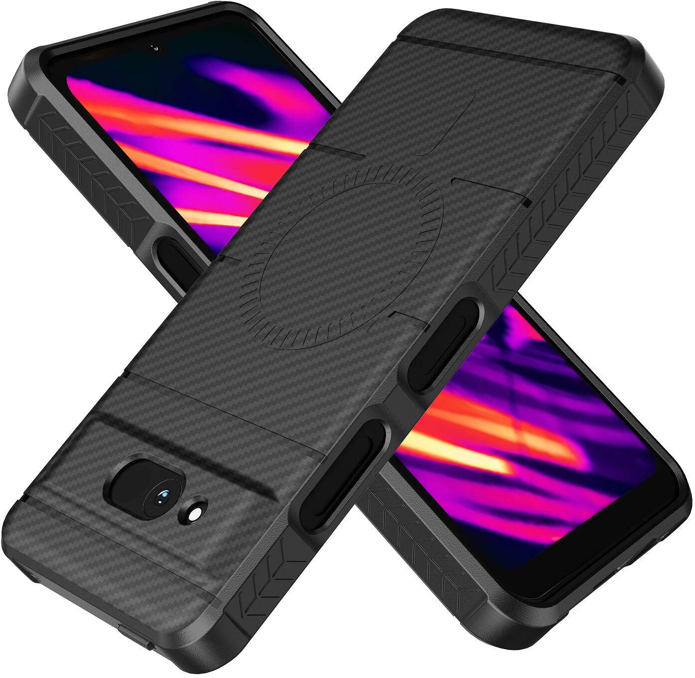 Alt View 8. Nakedcellphone - Case for Sonim XP Pro Thermal 5G Phone - Compatible with MagSafe - Carbon Fiber.