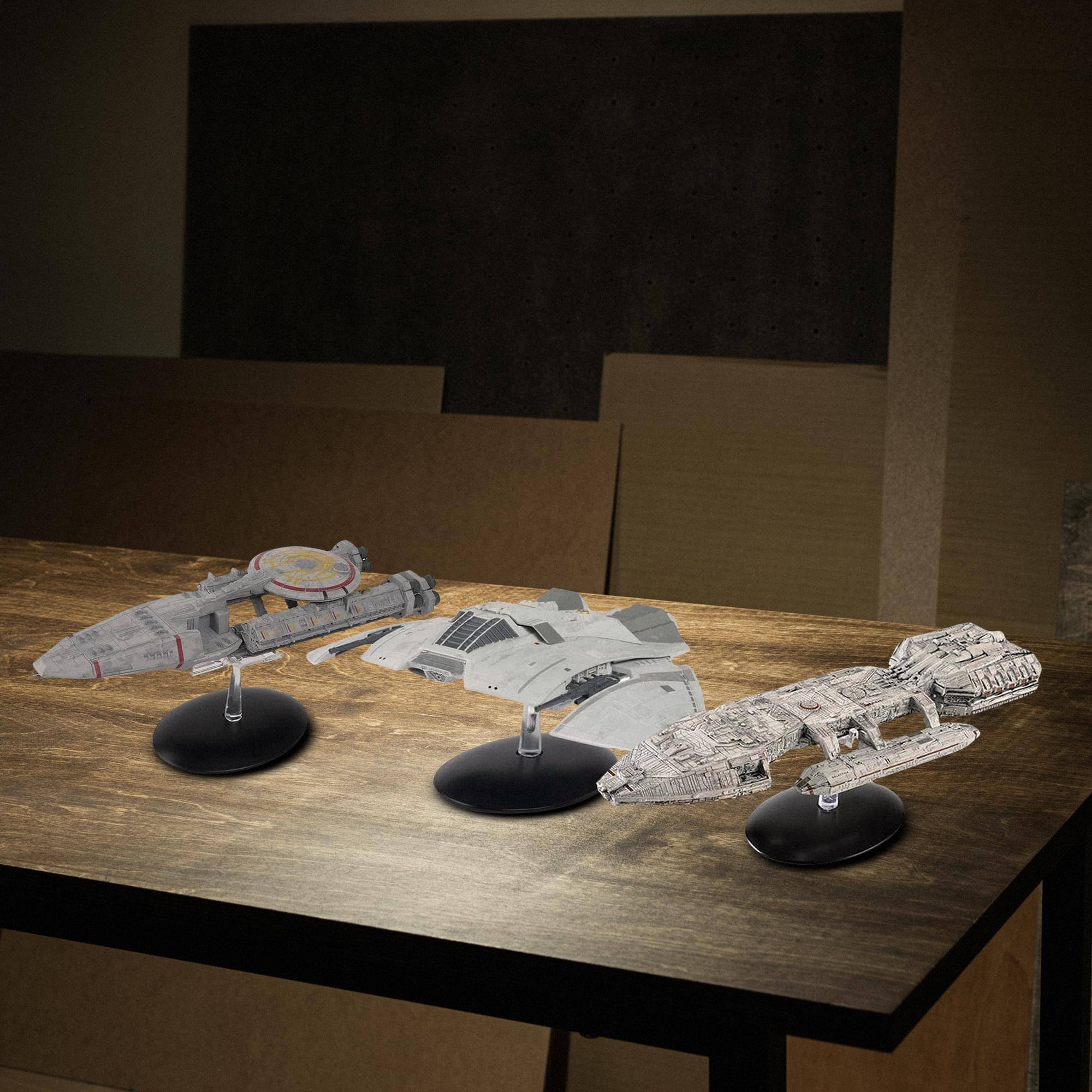 Alt View 10. Eaglemoss - Eaglemoss Battlestar Galactica Ship Replica Set of 3 New Original Packaging.