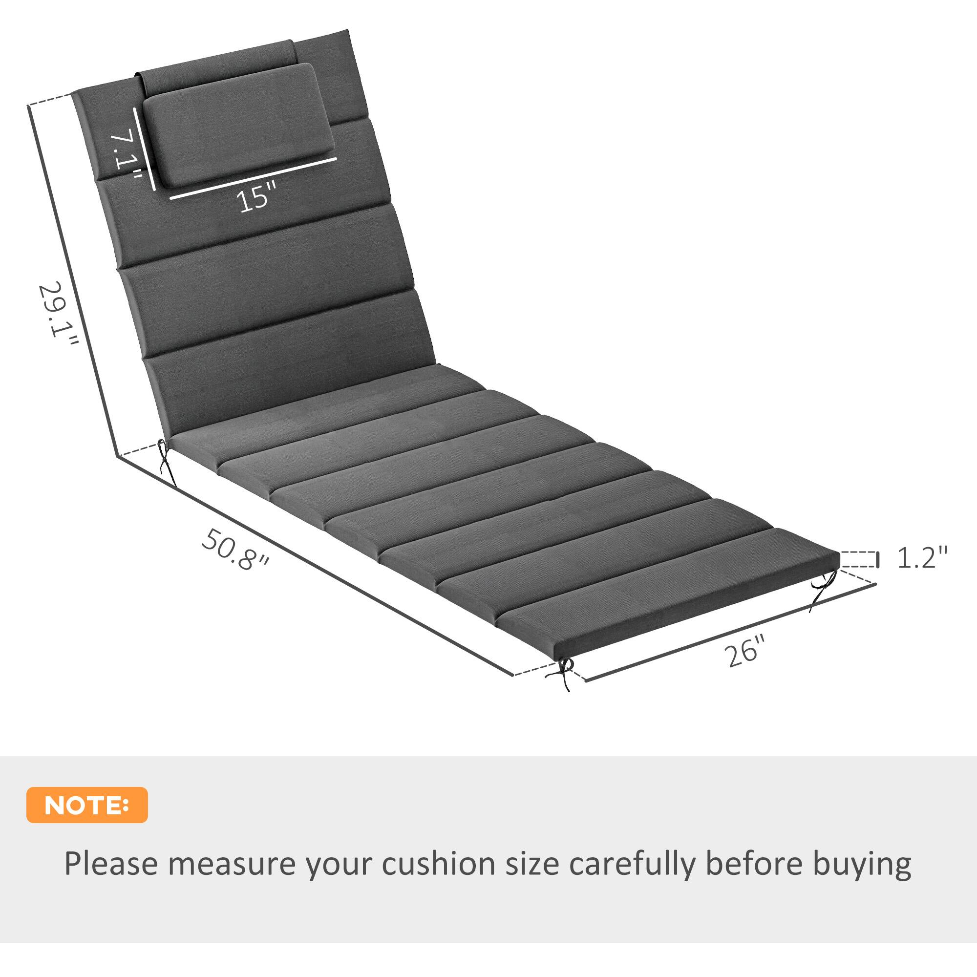7.1" = 15" 29.1" 50.8" 1.2" 26" NOTE: Please measure your cushion size carefully before buying