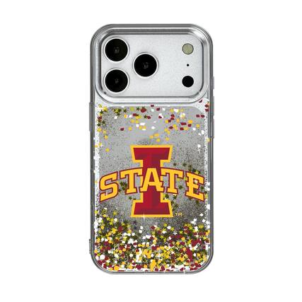 Front. Keyscaper - Iowa State Cyclones iPhone Glitter Confetti Design Case - 13 - Multicolor.