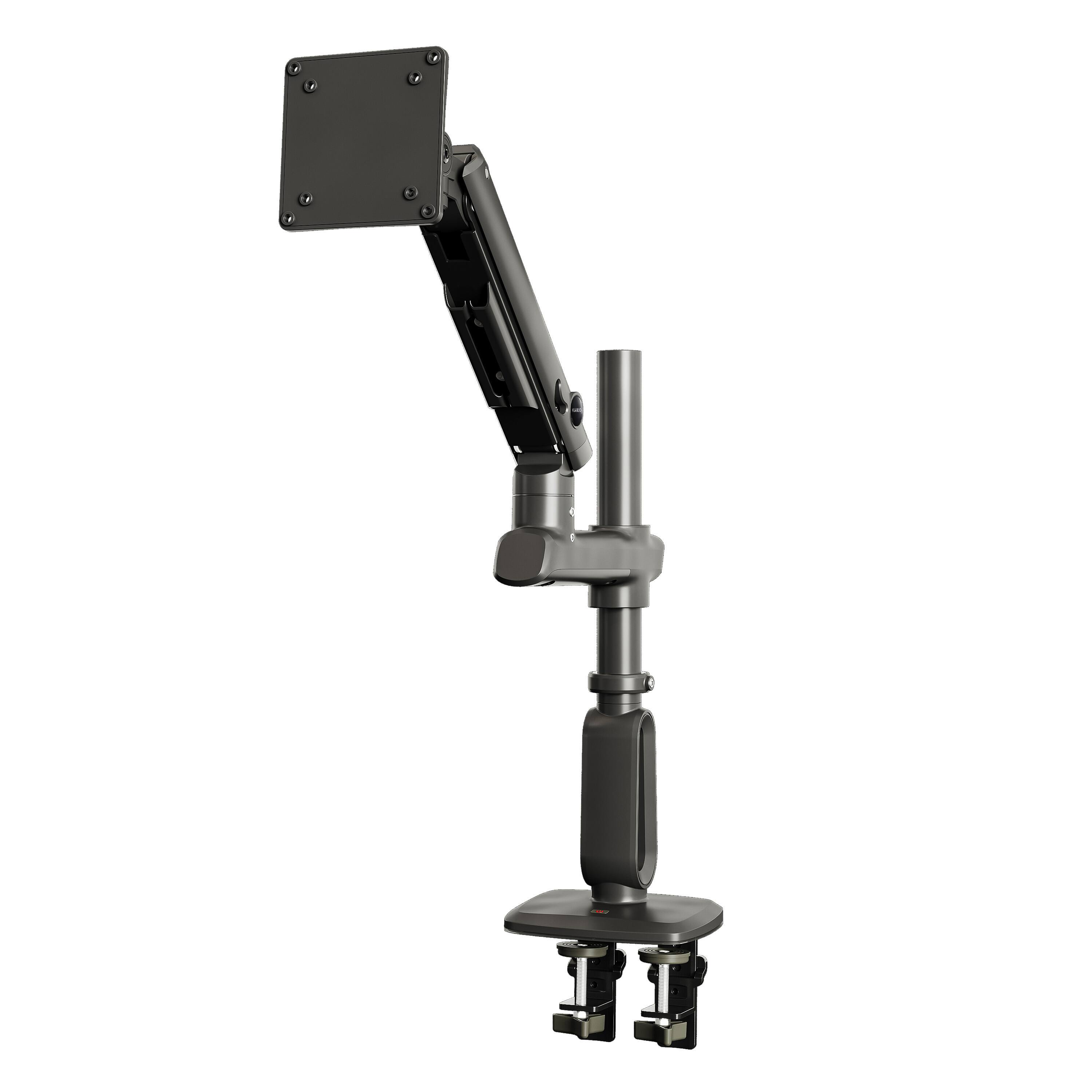 Alt View 1. HUANUO - Single Monitor Desk Mount with Mechanical Spring Arm, Integrated LED Light, & Supports up to a 57” Monitor - Black.