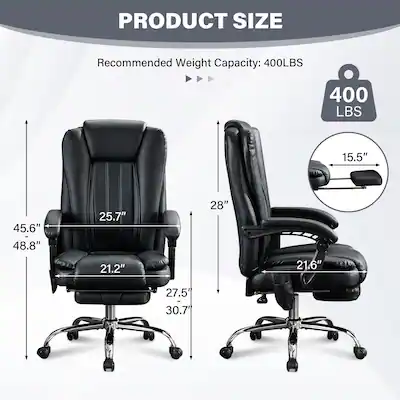 Forest'nSky Massage Office Chair with Heat 6 Vibration Points, Executive Reclining Desk Chair with Foot Rest, Padded Armrests Black WBS-636 - Best Buy Forest'nSky Massage Office Chair with Heat 6 Vibration Points, Executive Reclining Desk Chair with Foot Rest, Padded Armrests Black WBS-636 - Best Buy