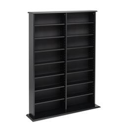 Prepac - Black Double Width Wall Storage - Black