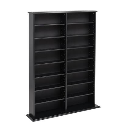 Front. Prepac - Black Double Width Wall Storage - Black.
