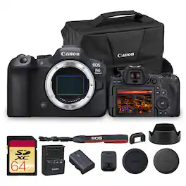 Canon - EOS R6 Mark II Mirrorless Camera (5666C002) Bag Card Bundle