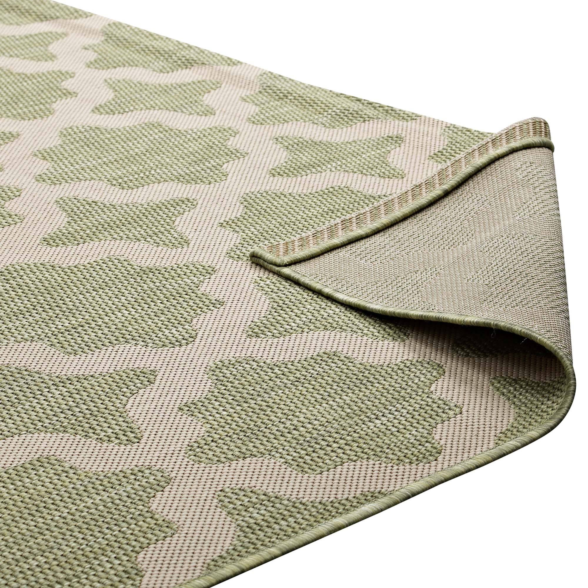 Alt View 6. Modway - Cerelia Moroccan Trellis Indoor and Outdoor Area Rug - Beige and Light Green.