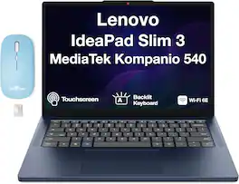 Lenovo - IdeaPad Slim 3 Chromebook 14-inch WUXGA Touchscreen MediaTek Kompanio 540 8GB RAM 128GB UFS SSD Chrome OS - Cosmic Blue
