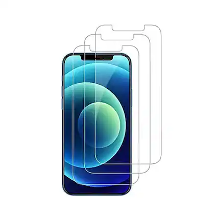 Front. Qixxronics - (3 Pack) Tempered Glass Screen Protector for iPhone 12, iPhone 12 Pro - Case Friendly, Glass Film Cover (6.1 Inch) - Clear.