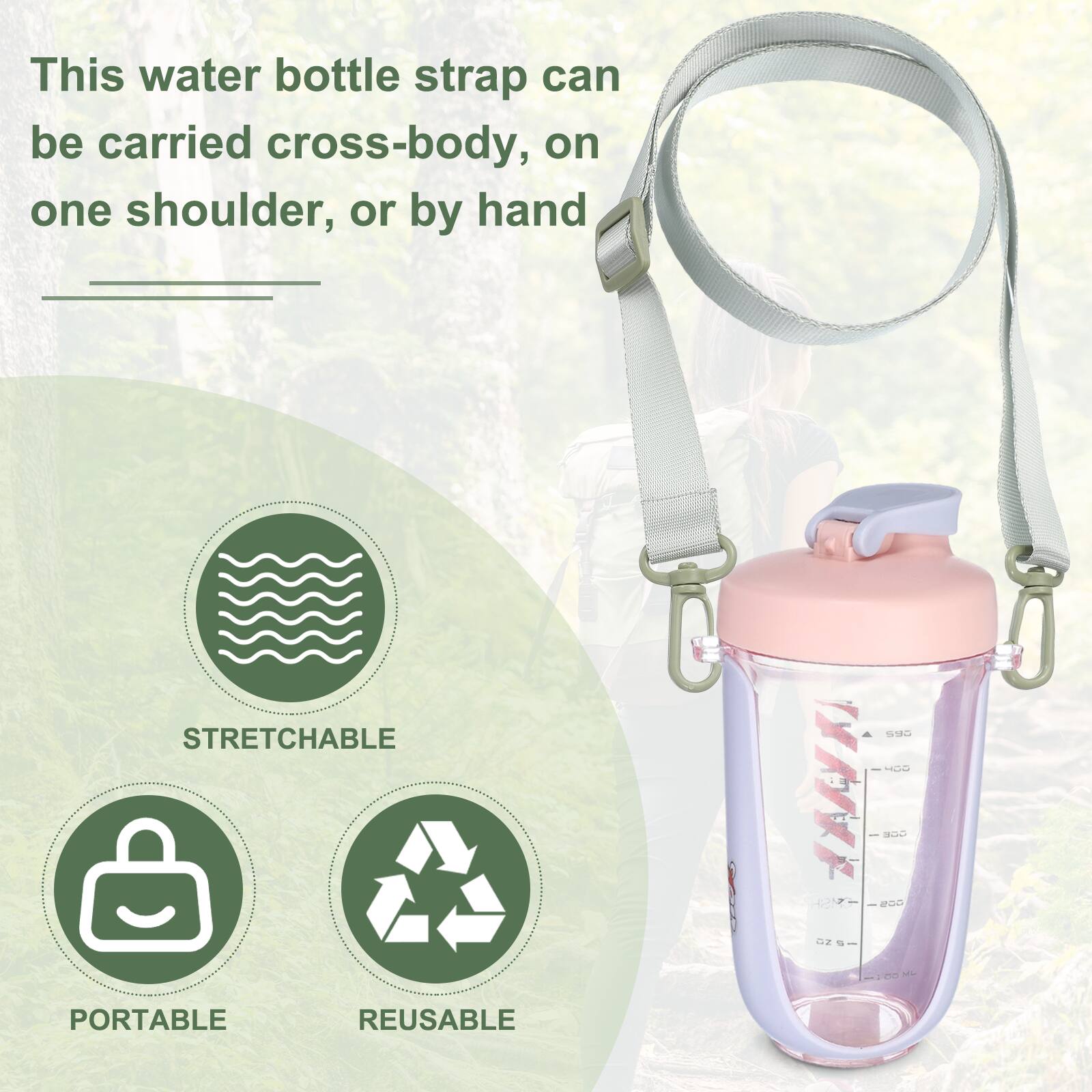 Unique Bargains Polyester Water Bottle Holder Lanyard, Adjustable Sling ...