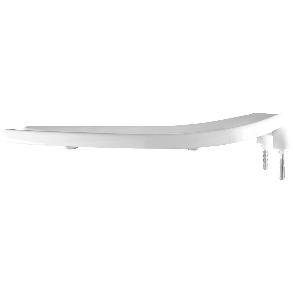 Angle. BEMIS - Bemis Elongated Open Front Less Cover Commercial Plastic Toilet Seat in White Commercial Fastening System Check Hinge - White.