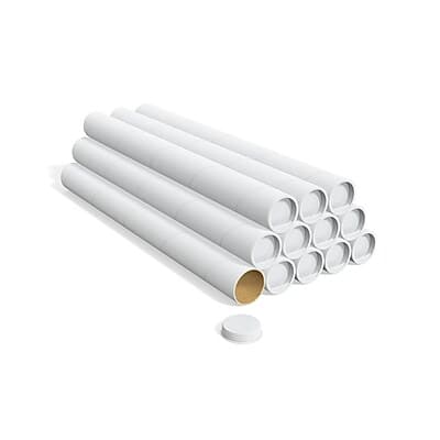 "Staples - 3"" x 30"" Mailing Tube with Caps, 12/Carton - White" price history on PriceWatchPro