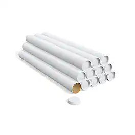 Staples - 3" x 30" Mailing Tube with Caps, 12/Carton - White