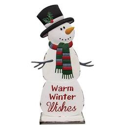 BreeBe - Warm Winter Wishes Metal Snowman Sitter - Multicolor