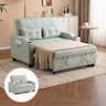 Winado - Convertible Loveseat Sofa Sleeper Bed Daybed Pullout Fold Out with USB Ports, Cup Holders, Armrest for Living Room - Light Green