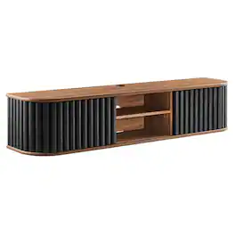 Fortitude 63" Wall-Mounted TV Stand by Modway - Walnut Black