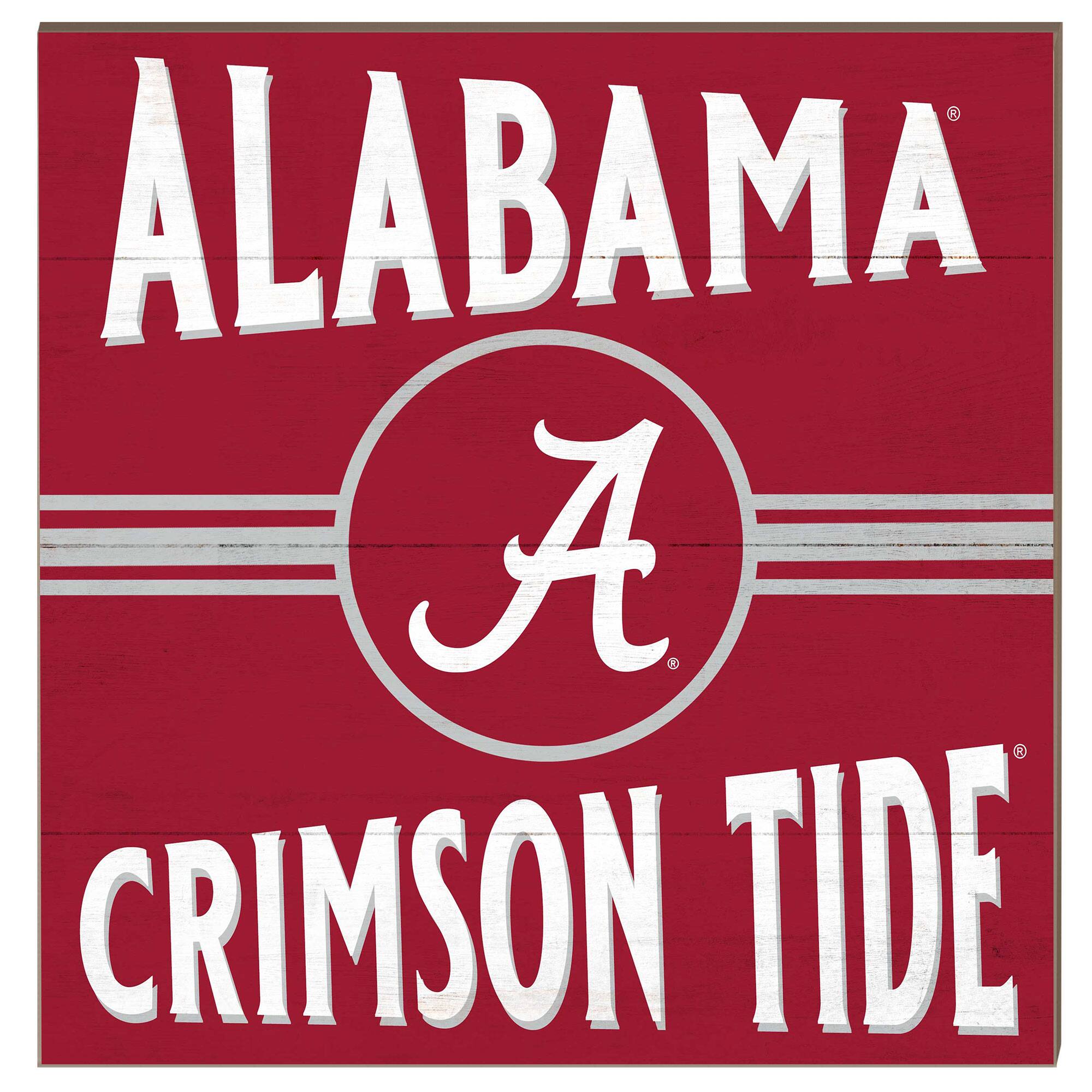 Alabama Crimson Tide 10'' x 10'' Retro Team Sign