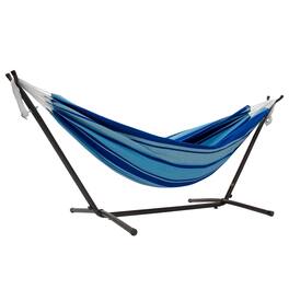 Vivere - Double Cotton Hammock, Comfortable Daybed, Steel Stand, 9' - Island Breeze