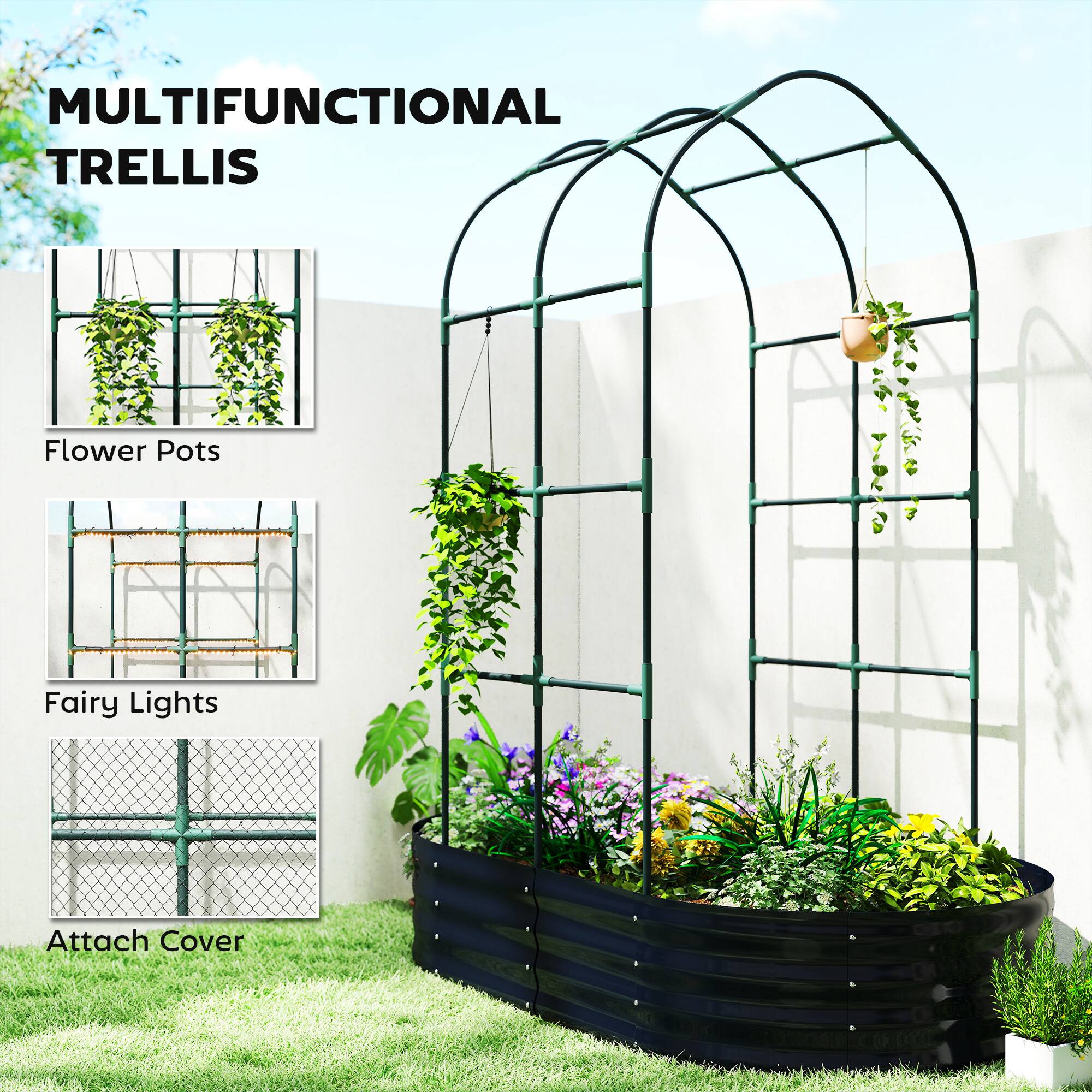 MULTIFUNCTIONAL TRELLIS

- Flower Pots
- Fairy Lights
- Attach Cover
