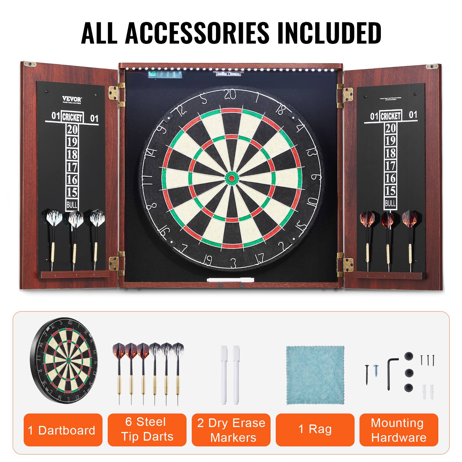 VEVOR Dartboard and Cabinet Set, Ready to Play Bundle Official