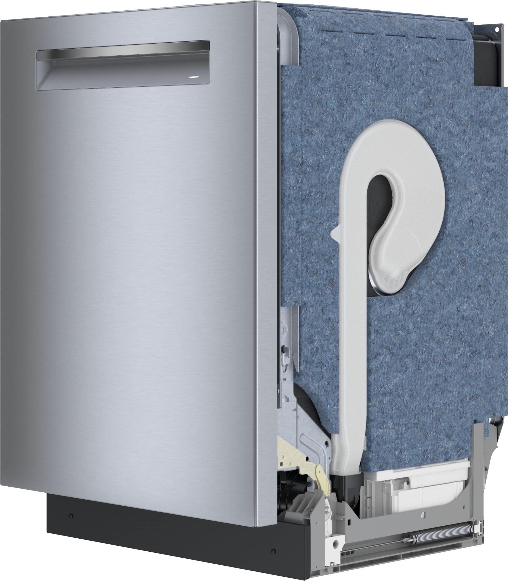 Angle. Bosch - 800 Series 24 " Top Control Smart Built-In Stainless Steel Tub Dishwasher with 3rd Rack and CrystalDry, 42 dBA - Stainless Steel.