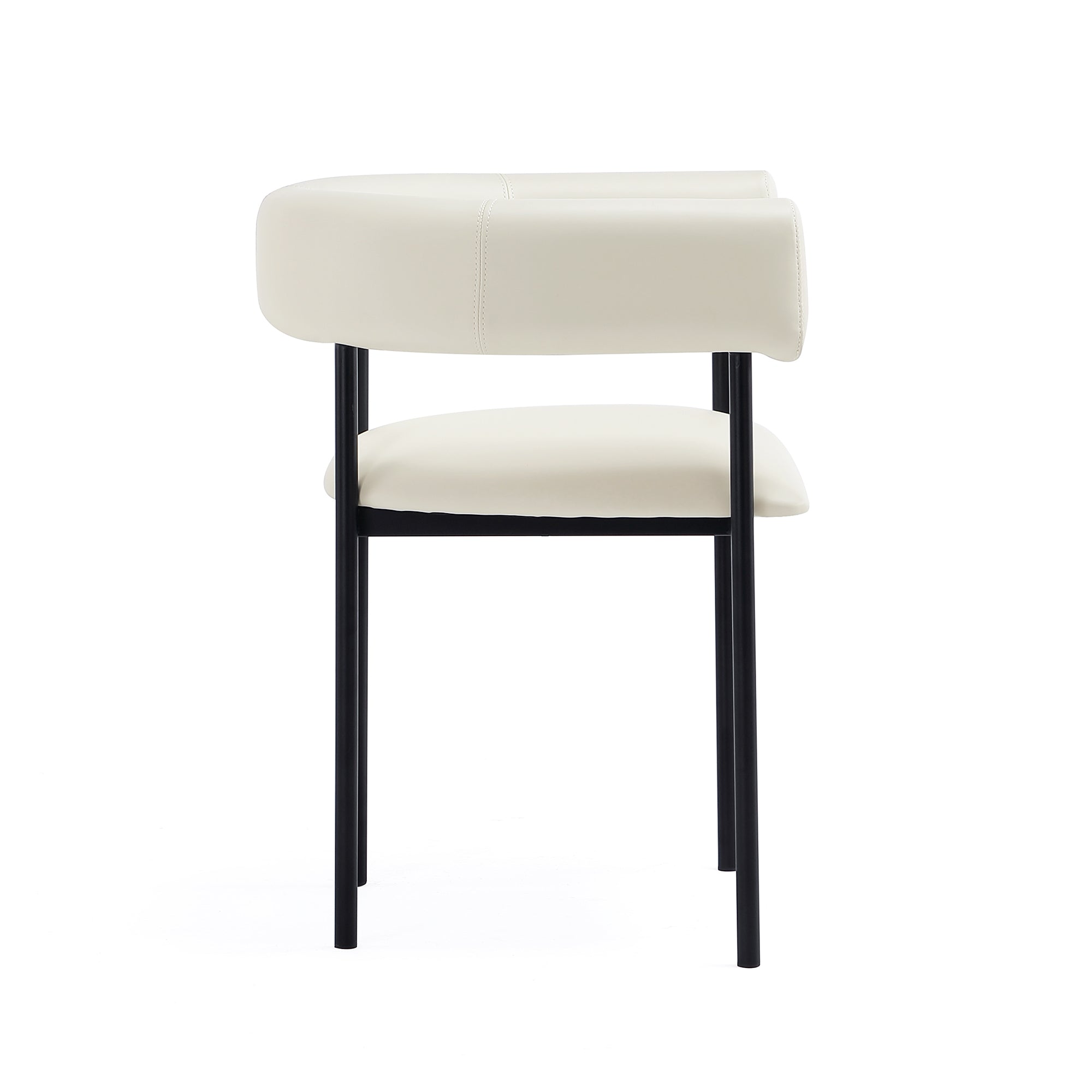 Alt View 3. Manhattan Comfort - Onda Contemporary Metal Vegan Leather Dining Chair - Ivory.