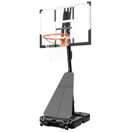 Sugift - Portable Basketball Hoop System with 44-Inch Shatterproof Backboard, Adjustable 8 to 10 Ft Height and Fillable Base - Black