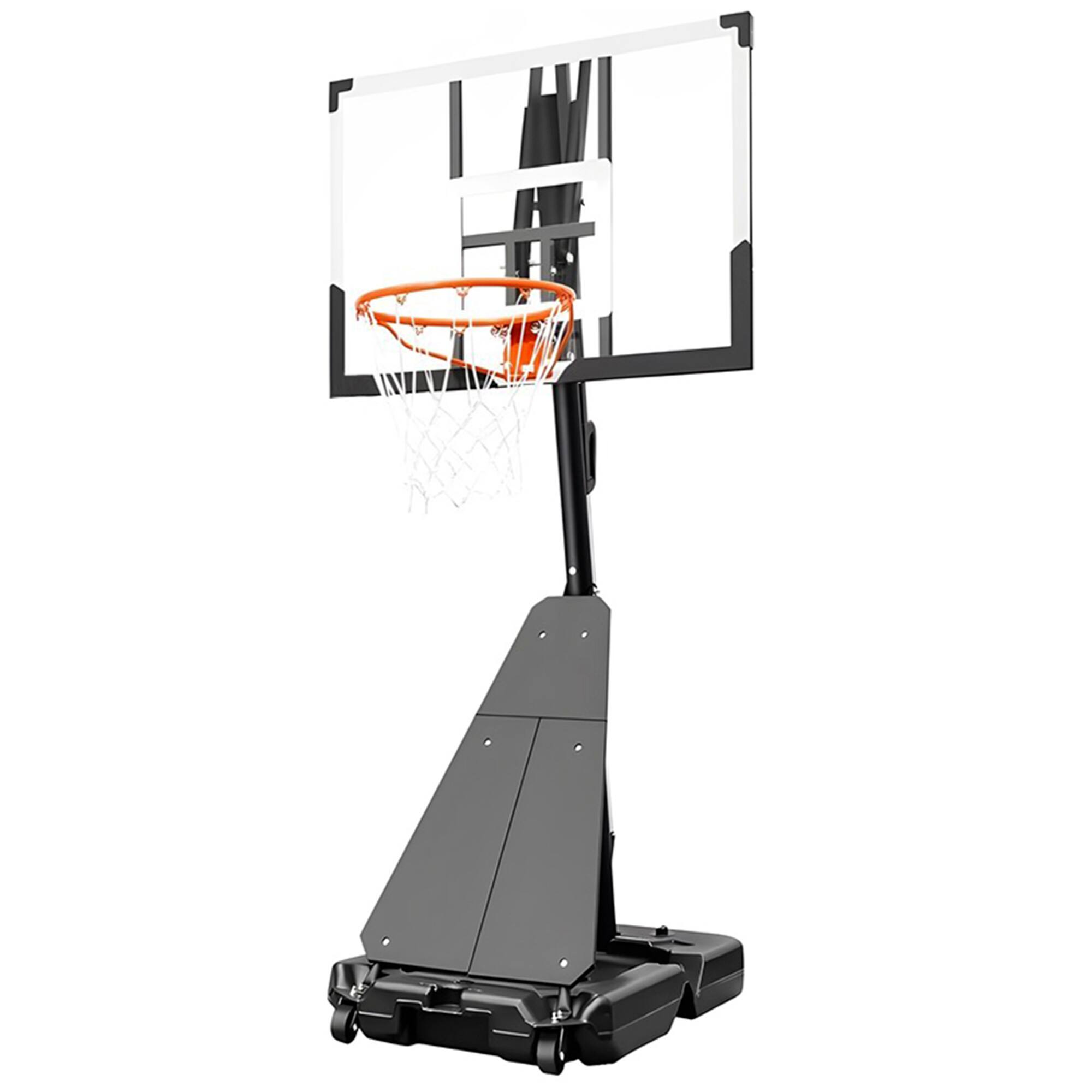 Front. Sugift - Portable Basketball Hoop System with 44-Inch Shatterproof Backboard, Adjustable 8 to 10 Ft Height and Fillable Base - Black.