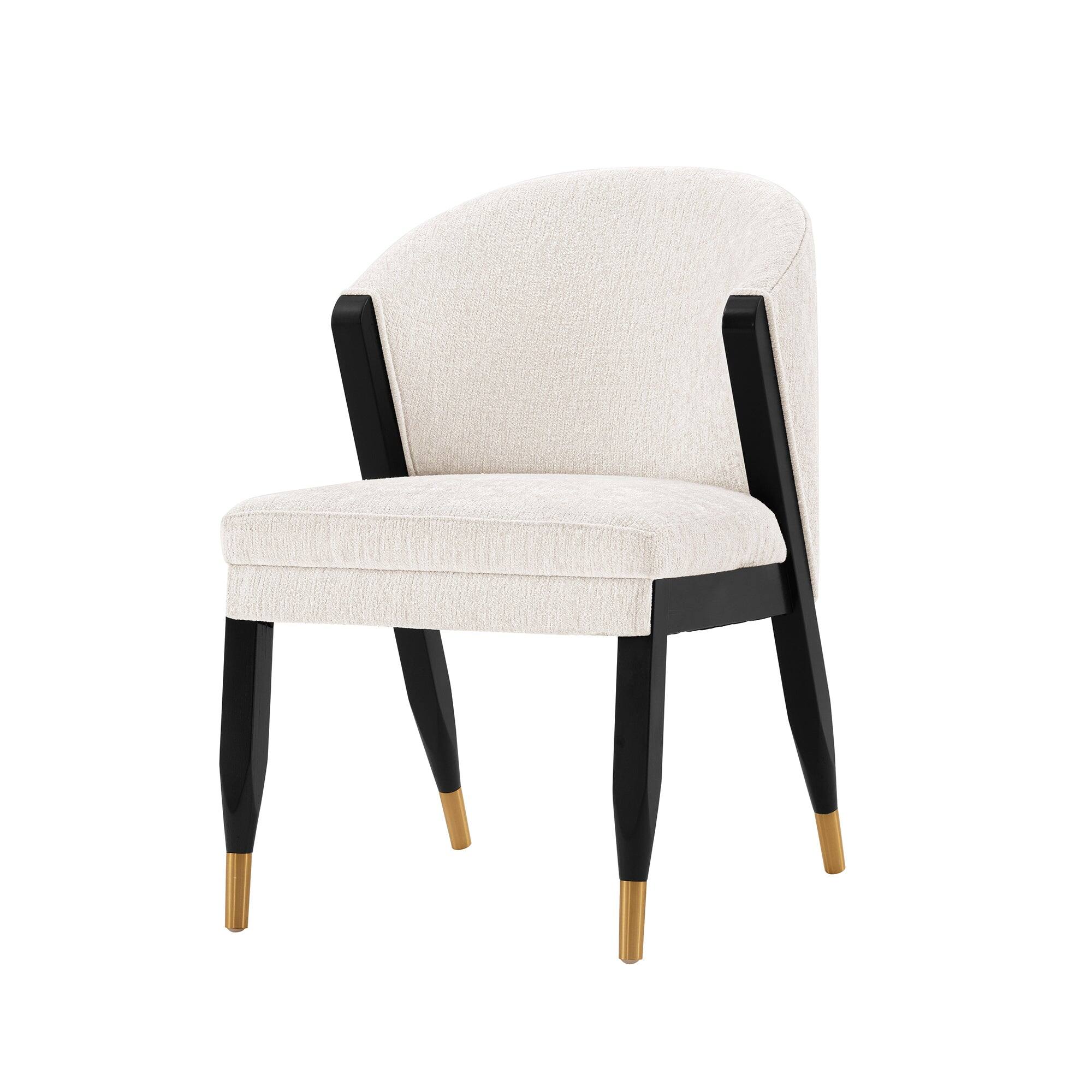 Alt View 7. Manhattan Comfort - Ola Modern Wood Chenille Dining Chair - Cream.