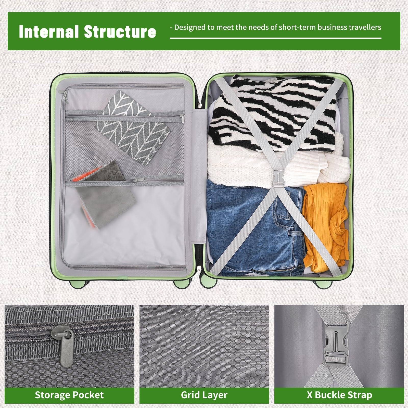 Internal Structure  
- Designed to meet the needs of short-term business travellers  

Storage Pocket  
Grid Layer  
X Buckle Strap