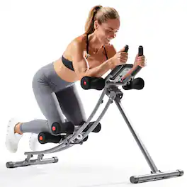 Sunny Health & Fitness - Core Glider Ab Trainer Machine - Silver