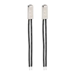 Unique Bargains - 2pcs KSD9700 Thermostat 50C Normally Open N.O Temperature Switch 250V 10A Thermal Protector Metal - Silver Black