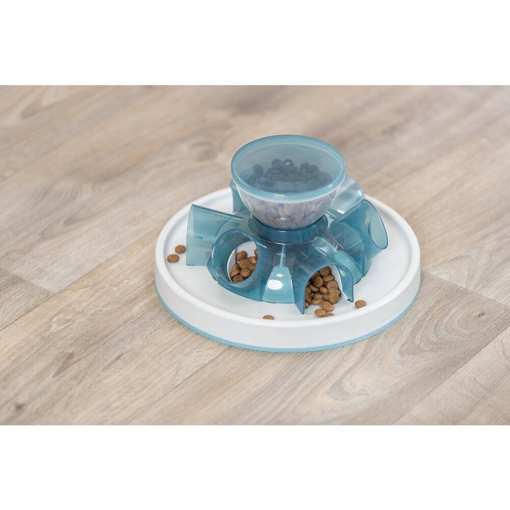 Alt View 2. TRIXIE - Tunnel Slow Feeder for Cats, Interactive Cat Toy, Pet Food Dispenser, Blue - Blue.