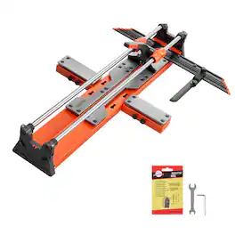 VEVOR - 39.4-Inch Manual Tile Cutter, Upgraded Sliding Head Cutting Tool with Spring-Loaded Base, Angle Fence - Silver;Black;Orange