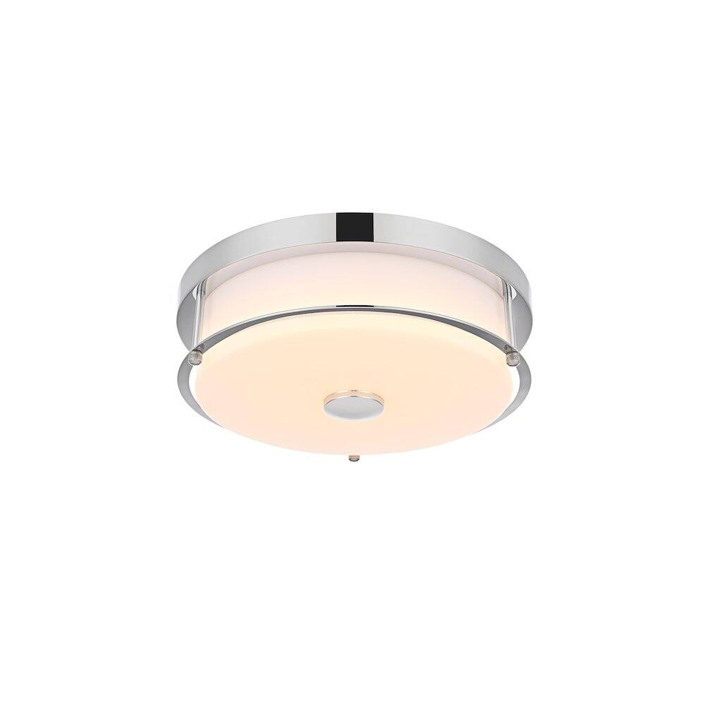 Left. Living District - Kolson 12 Inch Led Flush Mount Ceiling Light In Chrome - Chrome.