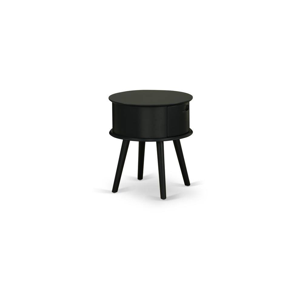 Front. East West Furniture - Night Stand Black - Brown.