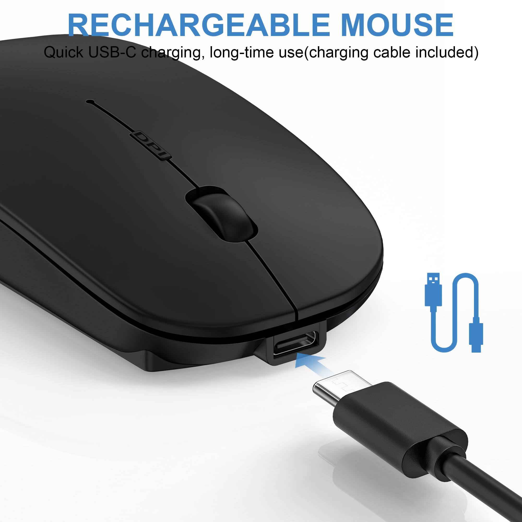 RECHARGEABLE MOUSE  
Quick USB-C charging, long-time use (charging cable included)