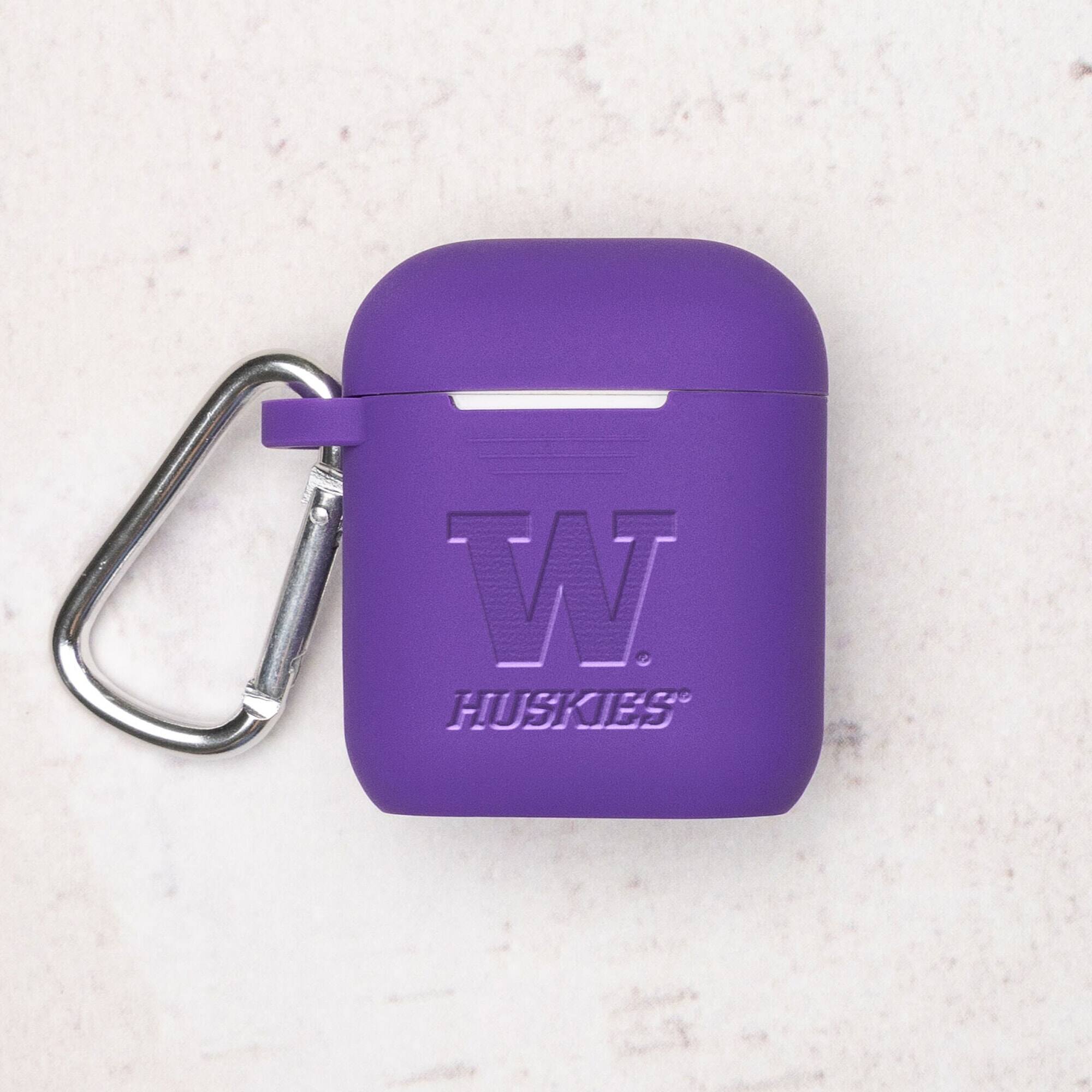 Alt View 1. Affinity Bands - Washington Huskies Debossed Silicone AirPods Case Cover - No Size - Multicolor.