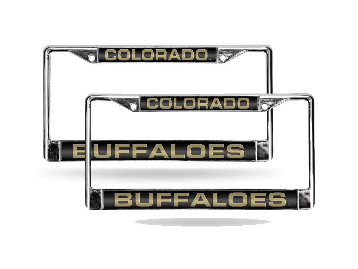 Rico Industries - Colorado Buffaloes Chrome Metal Laser Cut License Plate Frame - Set of 2 Frames - Multi
