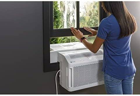 Alt View 9. GE - AHTT08BC_EAB ClearView 8300 BTU Window Air Conditioner, U-Shaped Adjustable Depth, 350 sq. ft. - Refurbished Excellent - White.