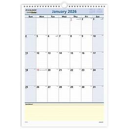 AT-A-GLANCE - 2026 QuickNotes 12" x 17" Monthly Wall Calendar - Multicolor