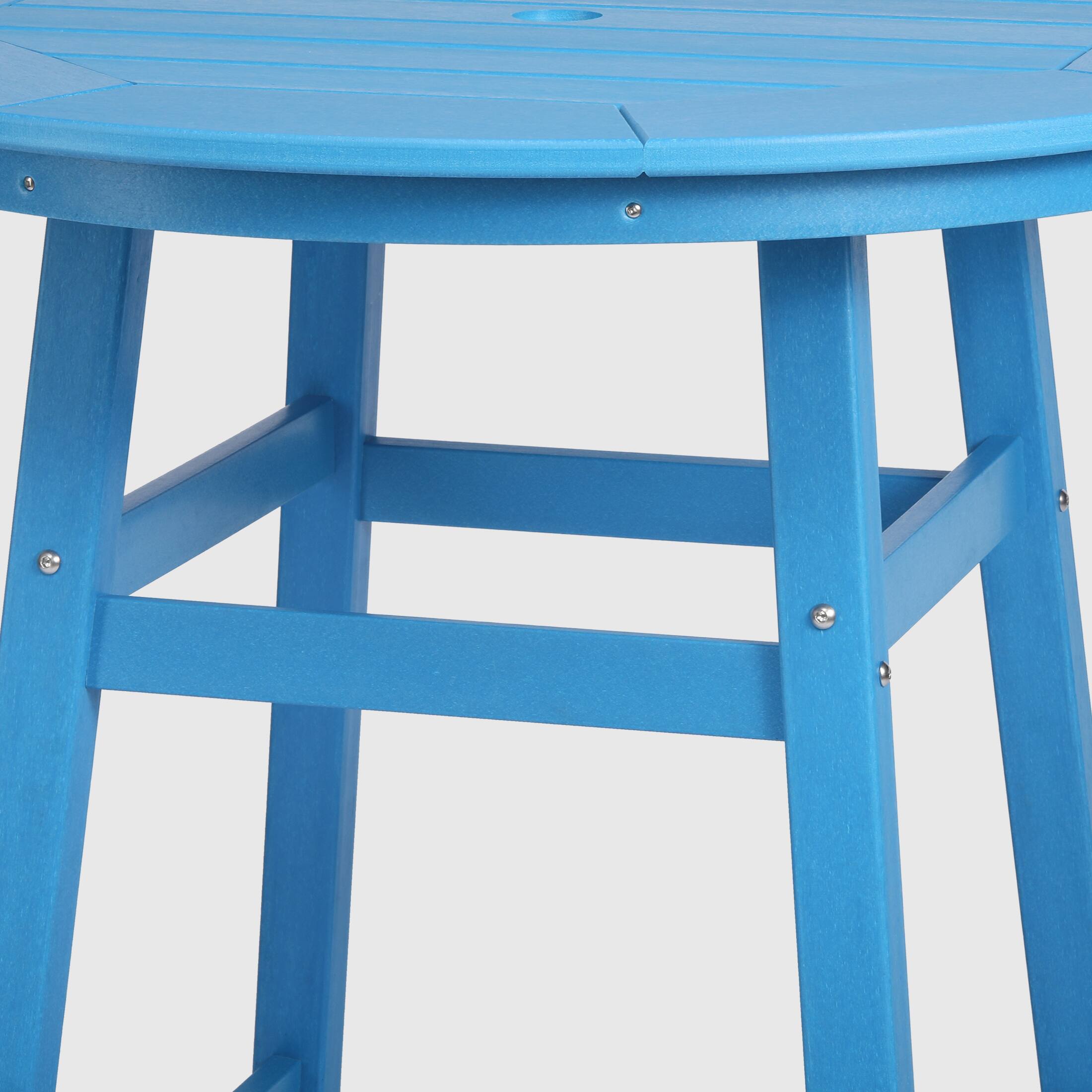 Alt View 2. WestinTrends - WestinTrends Malibu Outdoor 35" HDPE Round Patio Counter Height Bar Table - Pacific Blue.