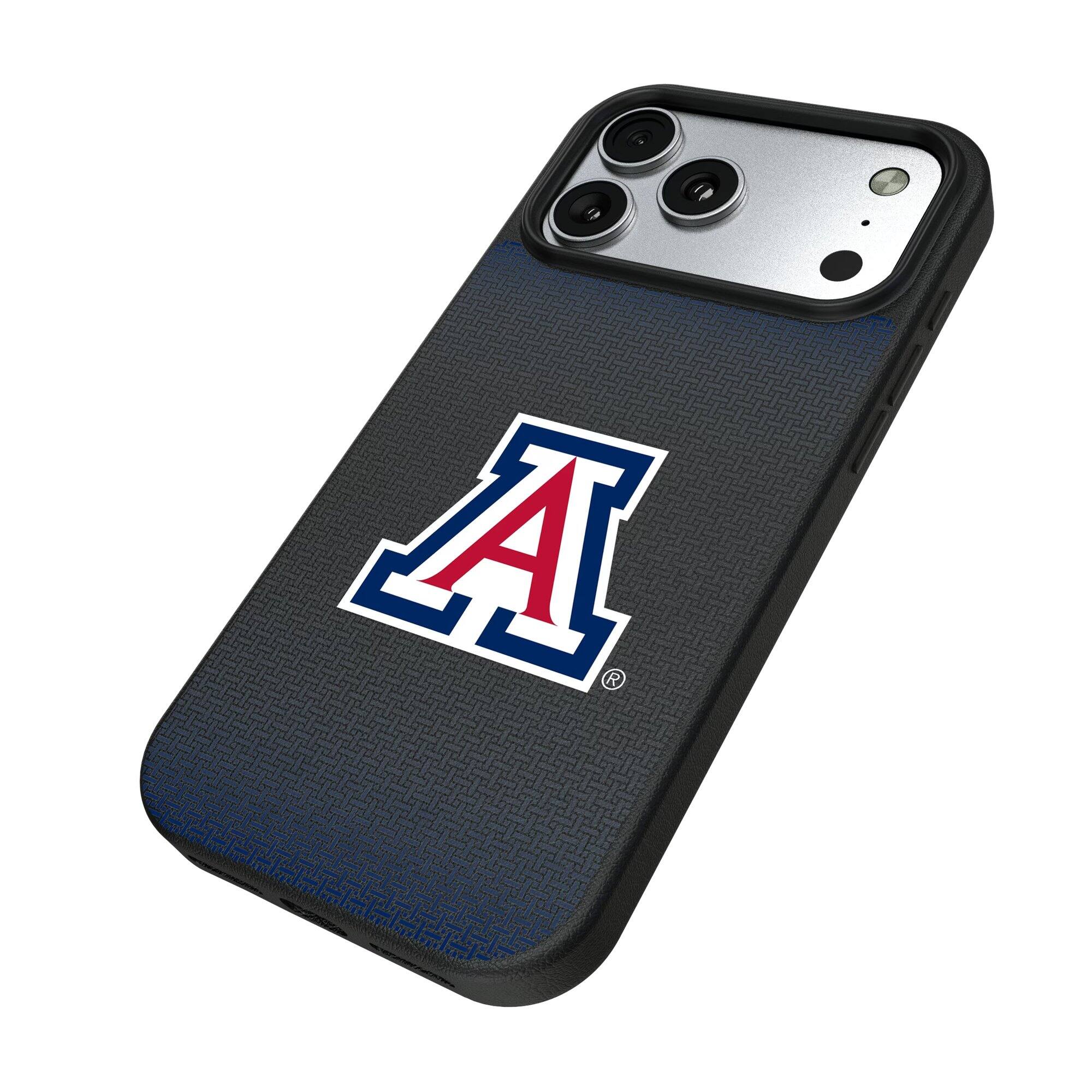 Alt View 1. Keyscaper - Arizona Wildcats Linen Logo iPhone Magnetic Bump Case - 15 - Black.