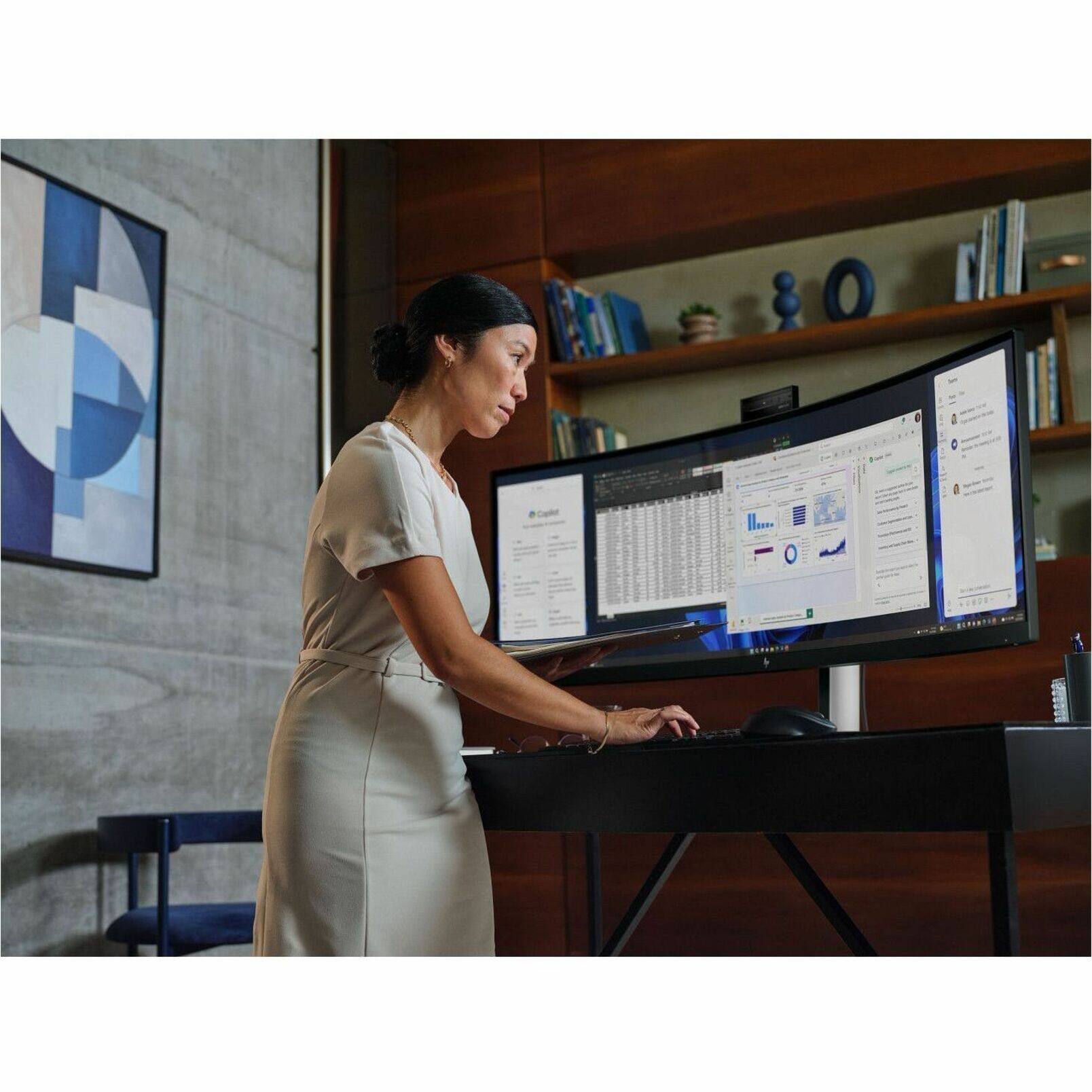Alt View 20. HP - 49" VA LED Curved 165Hz Monitor (USB, HDMI) - Black, Silver, Dual Color.