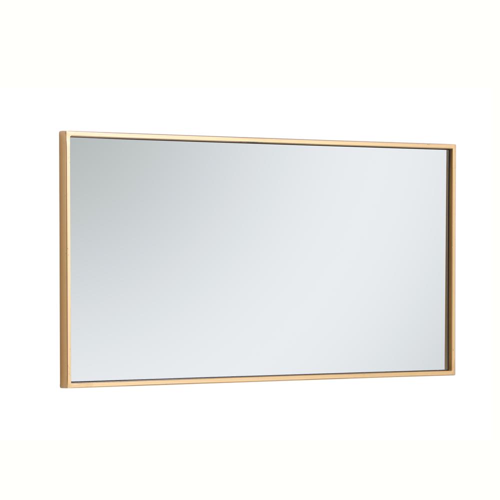 Back. Elegant Decor - Metal frame rectangle mirror 18 inch in Brass - Brass.