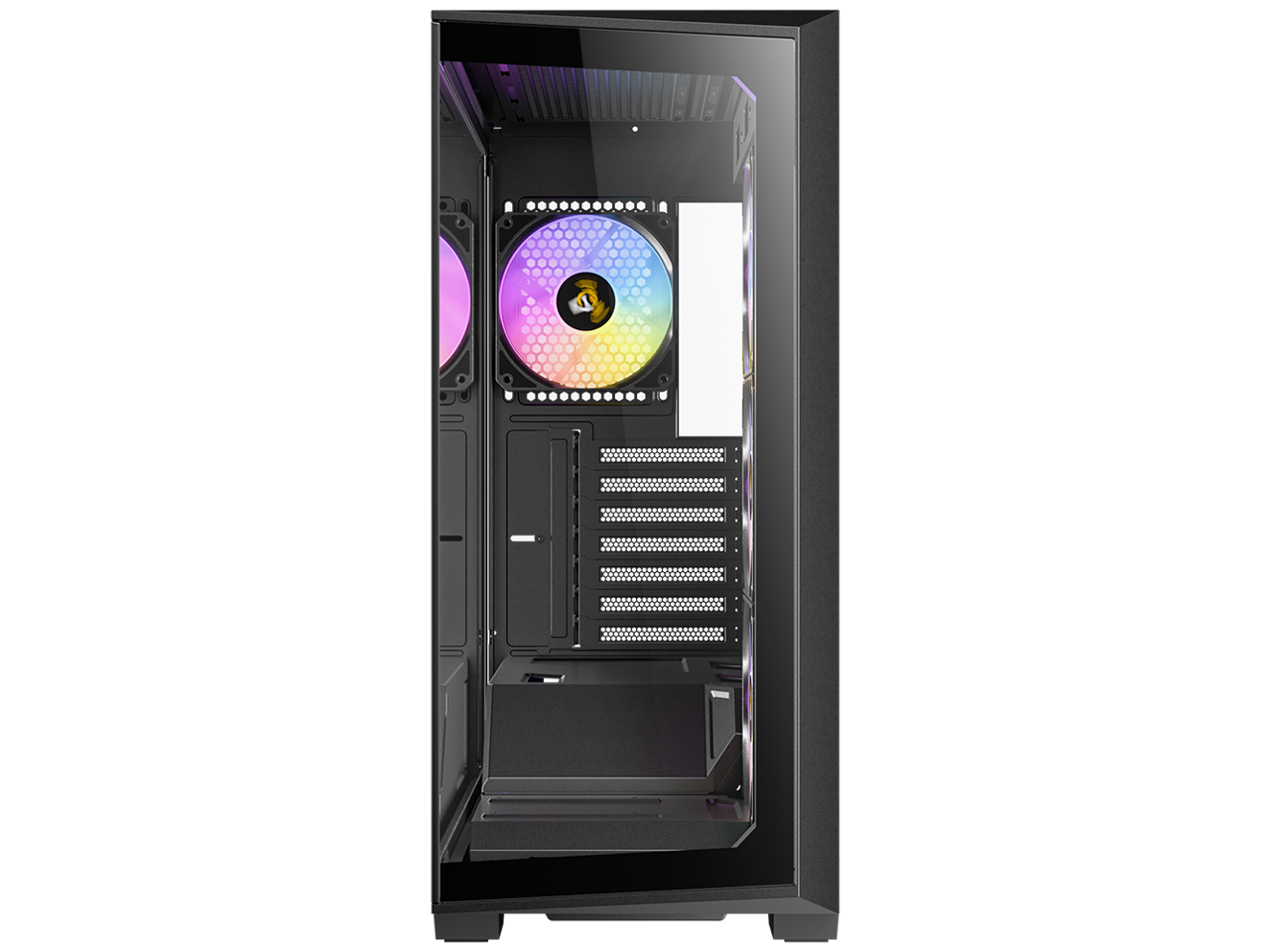 Alt View 7. Antec - Antec C3 ARGB, 4 x 120mm ARGB Fans, 8 Fan Support, Type-C 3.2 Gen 2, Tempered Glass, 360mm Radiator, Mid-Tower ATX Case - Black.